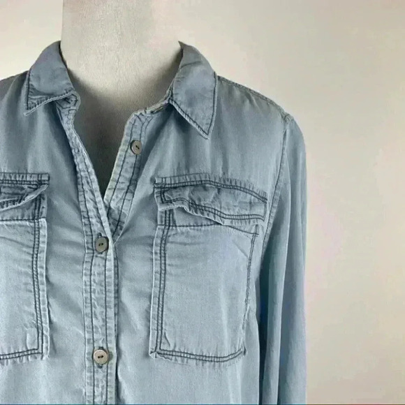 Sanctuary womens dress size XS chambray blue button down with pockets denim - Picture 4 of 10